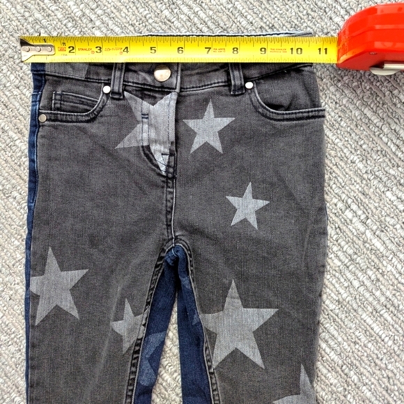 Stella McCartney Kids Skinny Star Jeans Grey Denim In Front/Blue Jean In Back - Picture 13 of 14